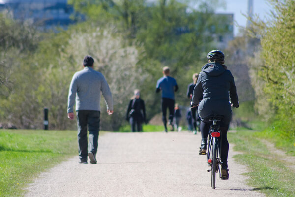 People on park trail